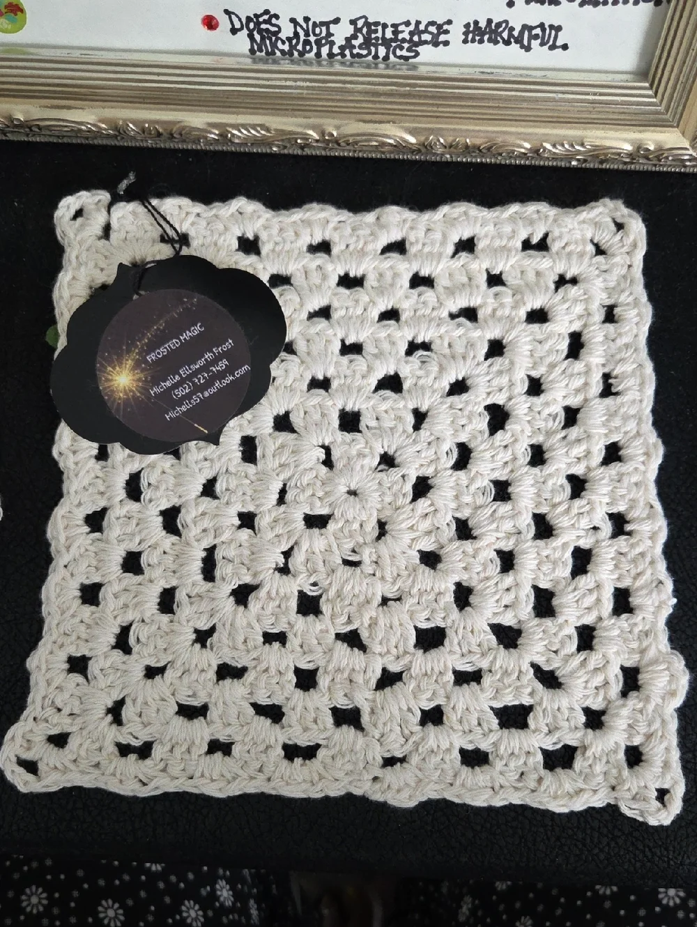 Handmade Crrocheted 100% Cotton Dish / Wash Cloths - Cream Set Of 4